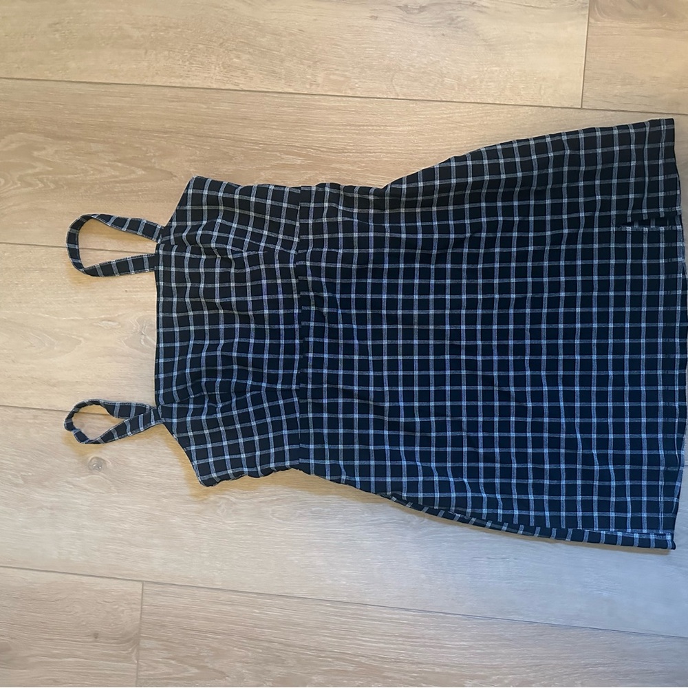 Hollister Checkered Fitted Pinafore Style Mini Dress